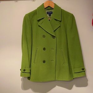 Green Lands End Pea Coat Women’s Sz 10P ❄️